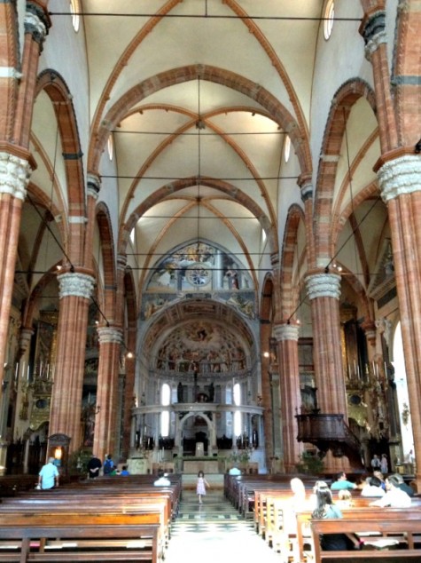Inside the Duomo of Verona