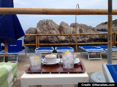 One of the beach clubs in Capri