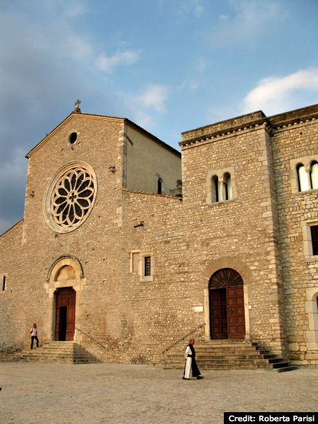 Façade of Abbazia del Valvisciolo in Lazio 