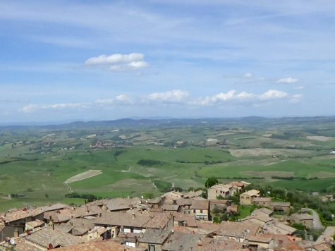 Postcard from Italy: View of the Tuscan countryside from Montalcino