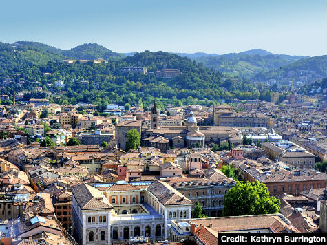 The view from the top of the Asinelli Tower