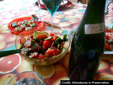 Food served at Palazzo Galleti, Serravalle in Veneto region