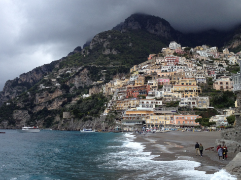 Threatening_Clouds_Positano View of Positano with threatening clouds in the background